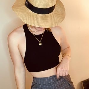 NWT Cropped Halter Tank Top